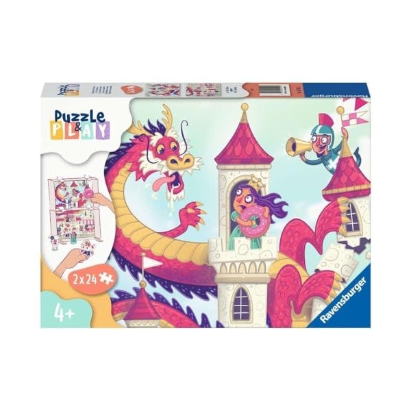 Ravensburger - Puzzle&Play - 2x24 pièces - Le royaume des donuts - Pour enfants dès 4 ans - Puzzle de qualité supérieure - Ca