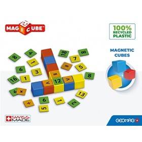 Geomag, Magicube Math Building Clips, Jeux Magnétiques pour Enfants dès 3 Ans, pour Apprendre les Mathématiques, Pack de 55 P