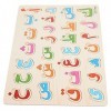 Alasum 1 Set of Arabic Puzzle Kids Arabic Alphabet Jigsaw Board Montessori Hand Grip Puzzle Gameearly Éducatif Wood Play Mat 