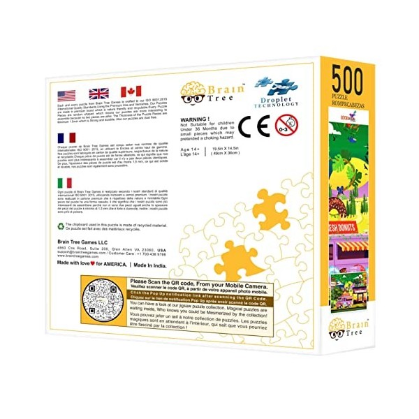 Brain Tree - Lockdown 500 Piece Puzzles for Adults: With Droplet Technology for Anti Glare & Soft Touch