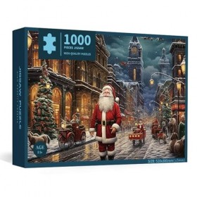 Puzzles de Noël de 1 000 pièces, puzzles de Noël pour adultes, décorations de Noël uniques anti-décoloration pour enfants, pu