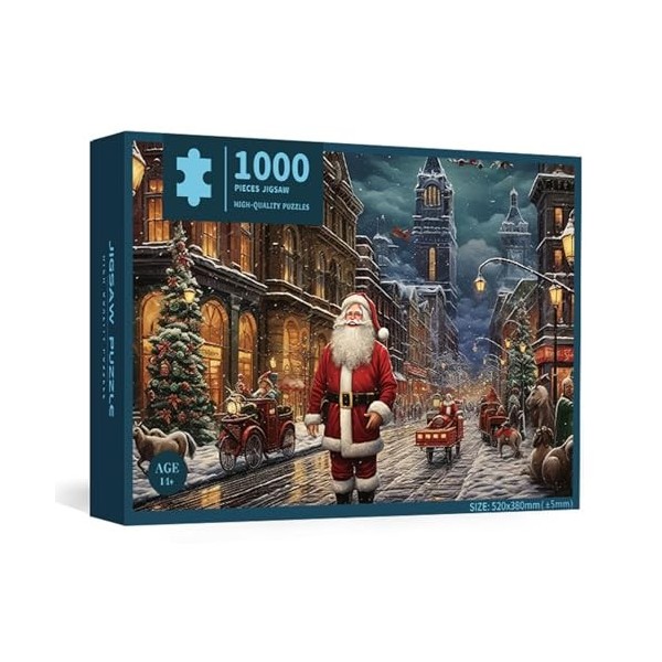 Puzzles de Noël de 1 000 pièces, puzzles de Noël pour adultes, décorations de Noël uniques anti-décoloration pour enfants, pu