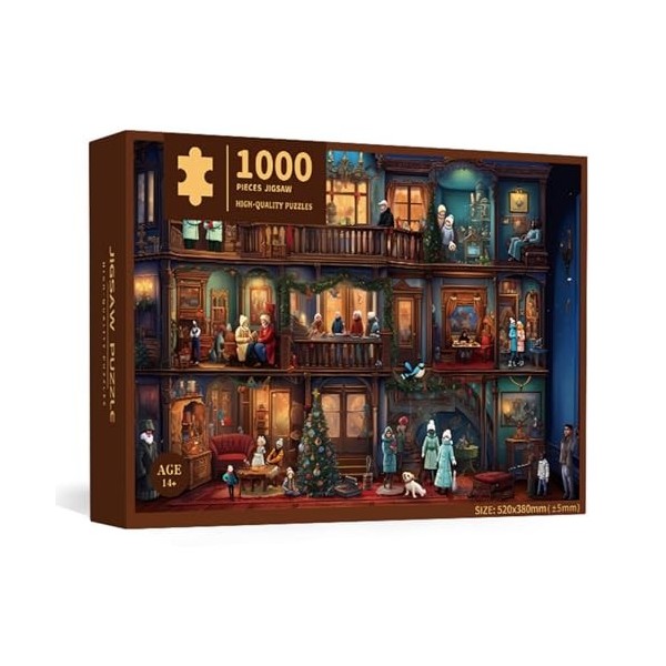 Puzzle de Noël 1000 pièces Calendrier de lAvent 1000 pièces – Décorations de Noël uniques anti-décoloration pour enfants, fe