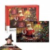Visiblurry Puzzles de Noël du Père Noël - Puzzle de Noël du Père Noël | Puzzle de 1000 pièces pour Les Vacances de Thanksgivi