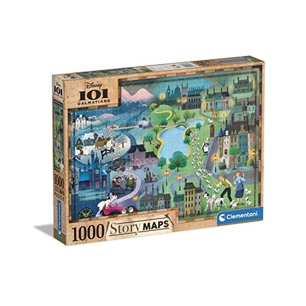 Clementoni Dalmatas 1000pzs Does Not Apply Story Maps 101 Dalmatians Adulte 1000 pièces, Personnage Disney, Puzzle Dessin ani