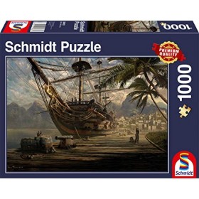 Schmidt - 58183 - Puzzle Classique - Bateau Au Port - 1000 Pièces