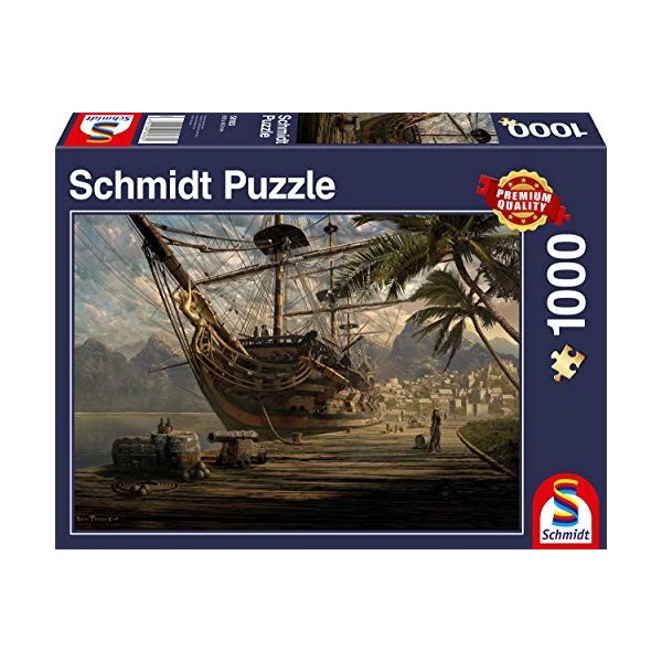 Schmidt - 58183 - Puzzle Classique - Bateau Au Port - 1000 Pièces