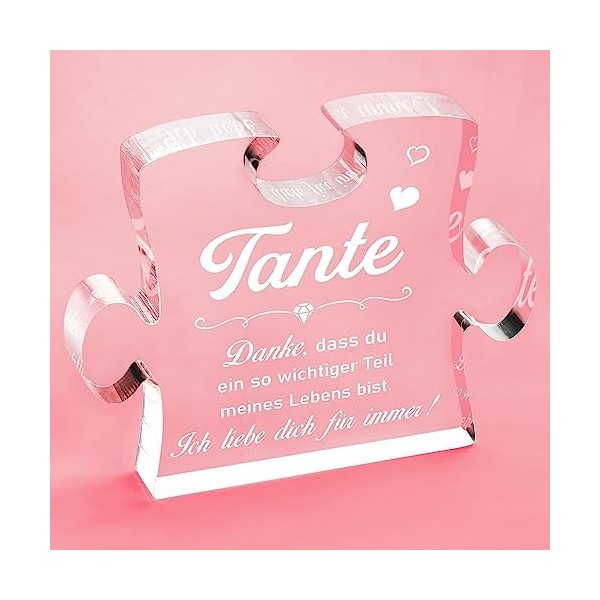 Giftasy Cadeau de tante – Puzzle en acrylique, meilleur cadeau de tante, cadeau danniversaire pour tante, cadeau danniversa