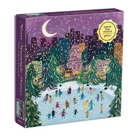 GALISON BOOKS 9780735366725 Merry Moonlight Skaters 500 Piece Foil Puzzle