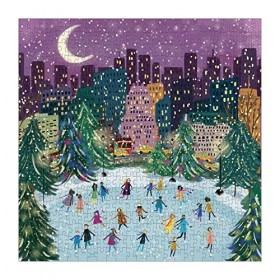 GALISON BOOKS 9780735366725 Merry Moonlight Skaters 500 Piece Foil Puzzle