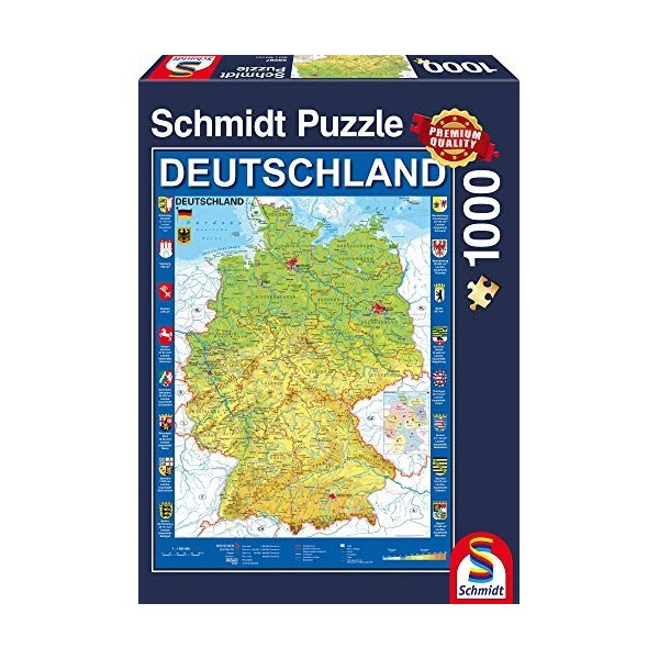 Schmidt Spiele - 58287 - Carte De lAllemagne, 1000 Pcs