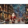 MISITU Puzzle 1000 pièces - Père Noël dans la rue - 52 x 38 cm, cadeau pour les vacances