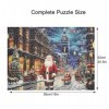 MISITU Puzzle 1000 pièces - Père Noël dans la rue - 52 x 38 cm, cadeau pour les vacances