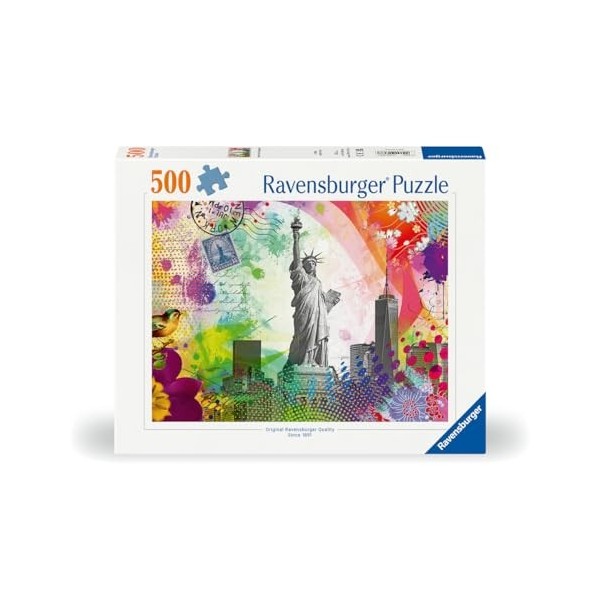 Ravensburger 12000368 Carte Postale de New York-Puzzle de 500 pièces pour Adultes et Enfants à partir de 12 Ans