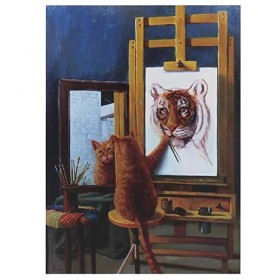 Puzzle 1000 pièces - Le chat peint - Puzzle classique de 1000 pièces - Pour adultes et enfants à partir de 8 ans - Jigsaw - J