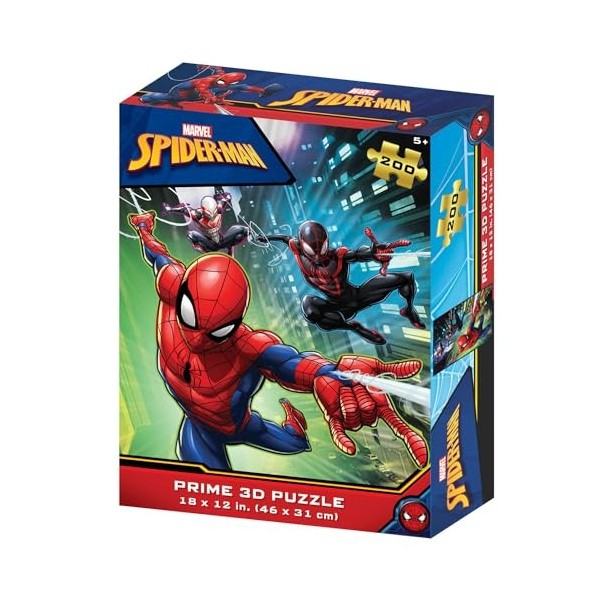 Superhéroes,Marvel,Spiderman lenticular Does Not Apply Marvel Spiderman Puzzle lenticulaire 200 pièces, 33034, Multicolore, ú