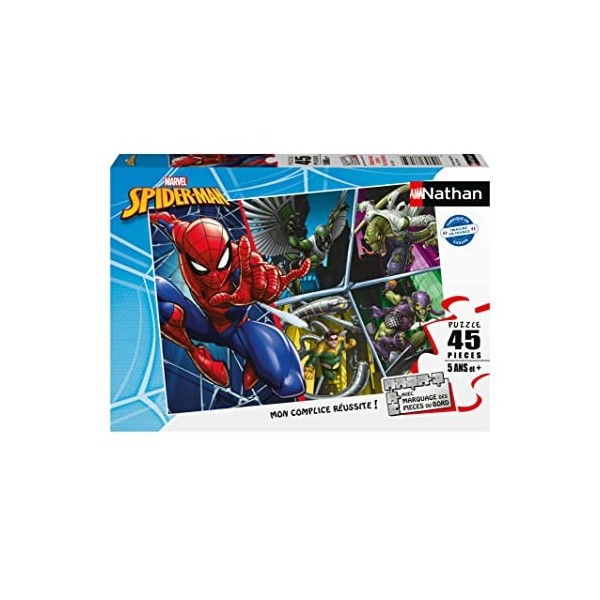 Nathan - Puzzle Enfant - 45 pièces - Spider-man contre les méchants - Fille ou garçon dès 5 ans - Puzzle de qualité supérieur