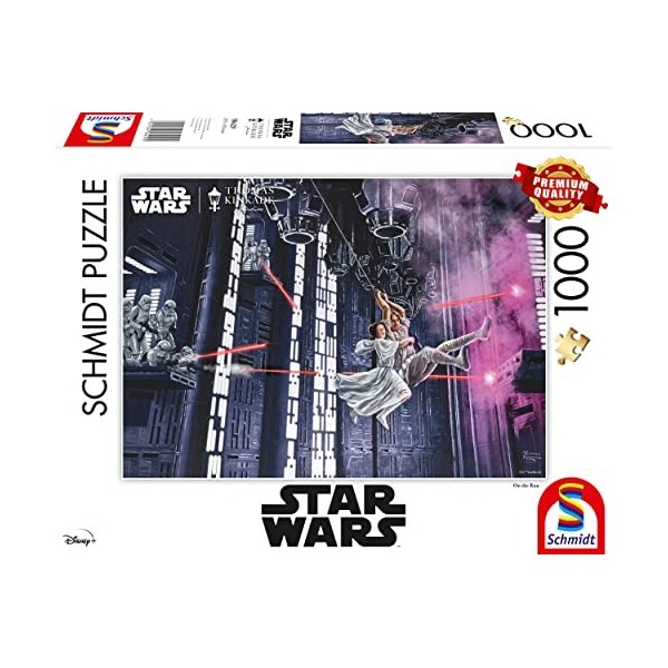 Schmidt Spiele 58429 Puzzle Thomas Kinkade, Star Wars, on The Run, 1000 pièces