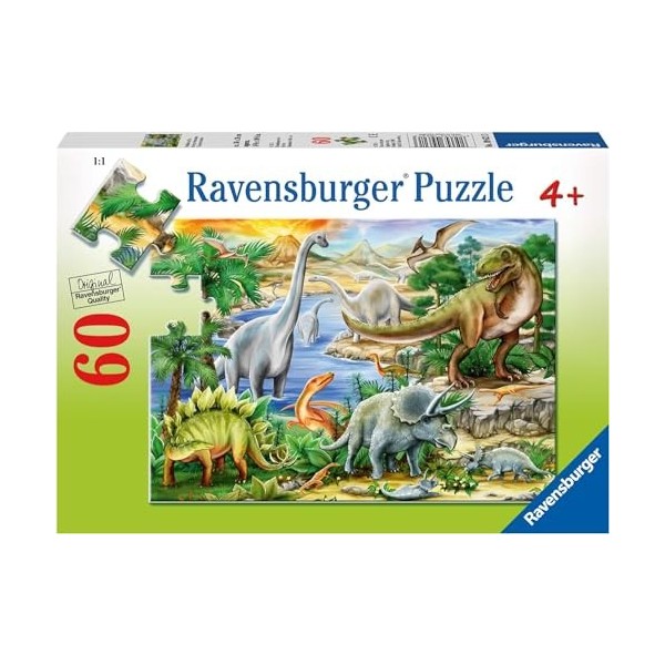 Ravensburger- Dinosauri Formato differente Puzzle, 09621, Multicolore