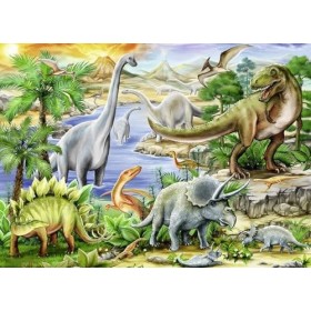 Ravensburger- Dinosauri Formato differente Puzzle, 09621, Multicolore