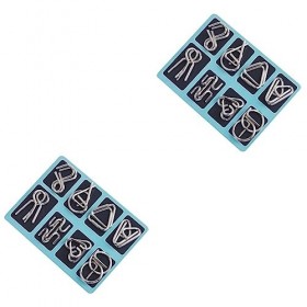 TOYANDONA 16 Pièces Puzzles en métal Puzzles en Vrac pour Les Enfants scie sauteuse Jouet énigmes Boucle de Puzzle de Cerveau