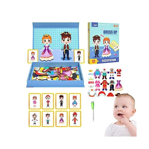 Qurygin Jouets de Puzzles pour Tout-Petits, Puzzles magnétiques pour,Jeu de société magnétique Montessori pour garçons | Joue