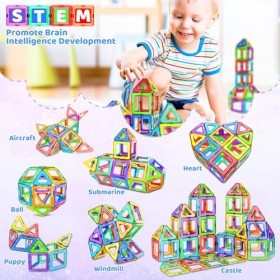 COOLJOY Jeux de Construction | 40 Pièces Construction Magnetique Enfant | Bloc de Construction Magnétique | Jouet Enfant 3 4 