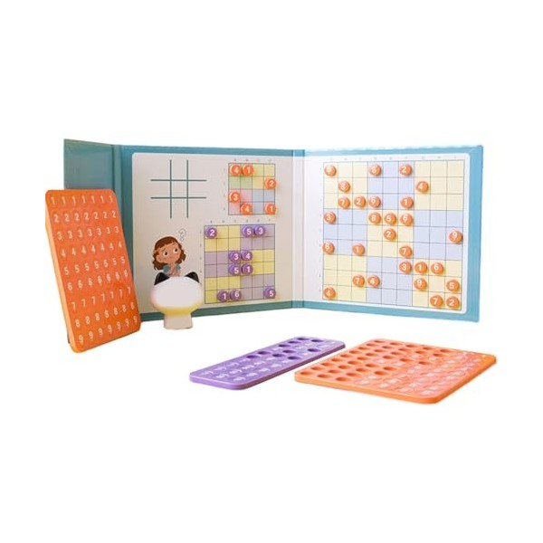 VELLOW Jeux de réflexion pour Adultes - Puzzles Sudoku magnétiques 4 en 1 - Cadeau de Jouet de Tableau magnétique éducatif Mu