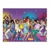 Puzzle pop art 1000 pièces – Puzzle scène disco 69 cm x 51 cm – Puzzle vibrant activité amusante excellente idée cadeau