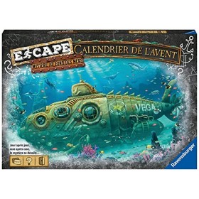 Ravensburger - Calendrier de lavent Escape - Mystère au fond des mers - 24 cases avant Noël - Jeu dénigmes et descape game