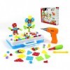 Dilbarmi -Jouets Montessori éducatifs - Tournevis et Perceuse électrique pour Enfants 3 Ans et Plus - Outils de Construction 