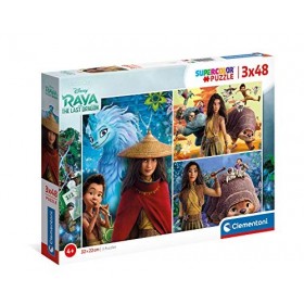Clementoni Disney Raya and The Last Dragon Raya-3x48 Enfant-boîte de 3 Puzzles 48 pièces -fabriqué en Italie, 4 Ans et Plus