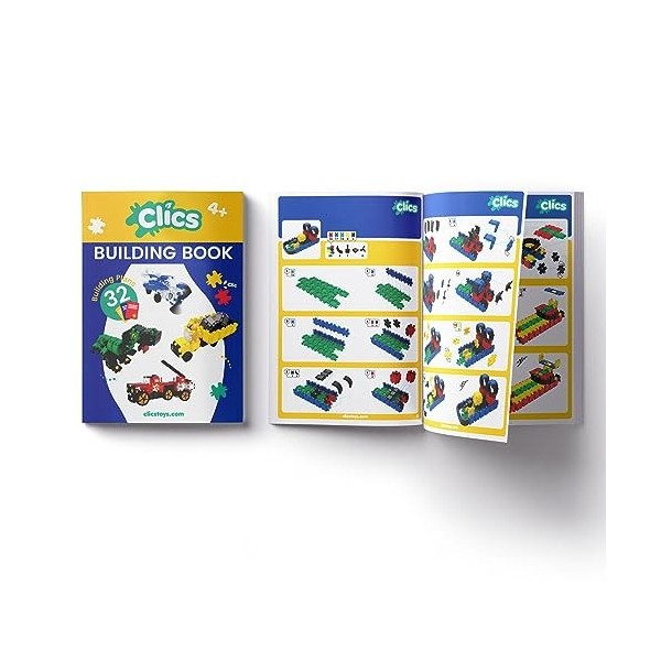 Clics CP017 Livre de Construction Multicolore Amusant éducatif pour garçons et Filles à partir de 3 Ans