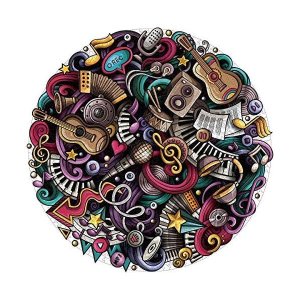 Puzzle Rond,1000 Pièces Puzzle Rond,Puzzle circulaire,Puzzle rond pour enfants,Puzzle Adulte, Puzzles Classiques, Bricolage P