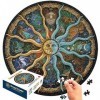 FANDE 1000 Pièces Ronde Puzzle, pour Adulte Horoscope du Zodiaque Jigsaw de Circulaire Constellation Décompression Amusant Ch