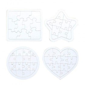 TOYMYTOY Lot de 4 Puzzles en Papier Vierges à Peindre et à décorer soi-même Motif aléatoire 
