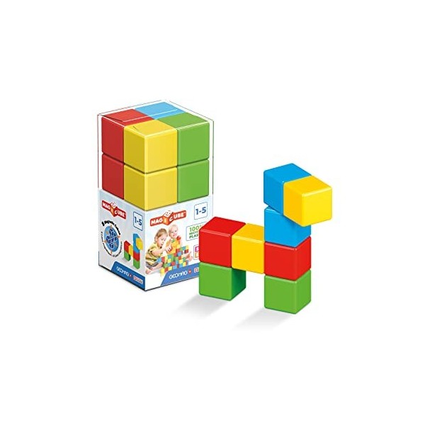 Geomag Jeux de Construction Magnétique pour Enfants Magicube - Jouets Éducatifs pour Garçons et Filles 100% Recyclé - 8 Cubes