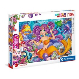 Clementoni Jewels Beautiful Mermaid-104 pièces-Puzzle Enfant-fabriqué en Italie, 6 Ans et Plus, 20178, No Color