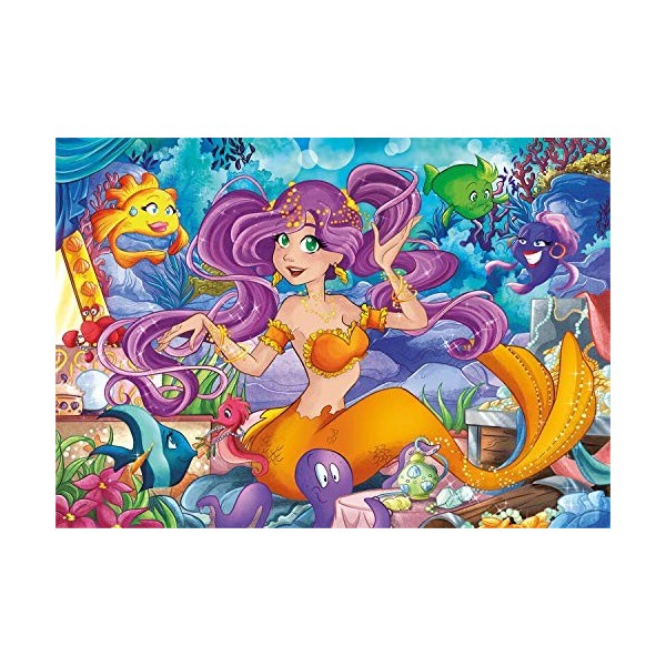 Clementoni Jewels Beautiful Mermaid-104 pièces-Puzzle Enfant-fabriqué en Italie, 6 Ans et Plus, 20178, No Color