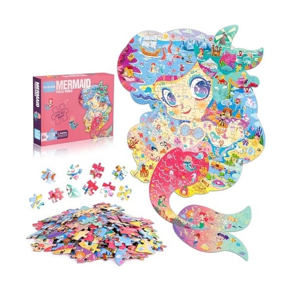 Puzzle de 70 pièces pour enfants - Puzzle de poisson - Jouet éducatif idéal pour les enfants âgés de 3 à 10 ans pour développ