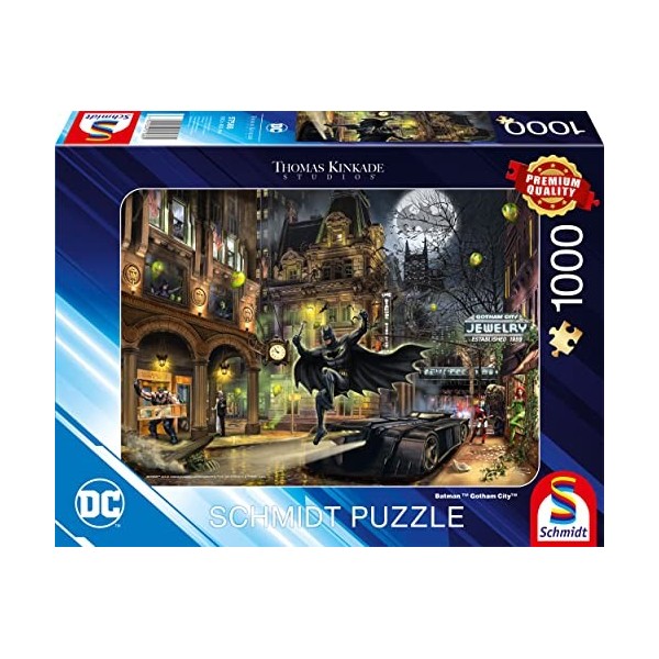 Schmidt Spiele 57588 Thomas Kinkade, Batman, Gotham City, 1000 Teile Puzzle, Multicolore