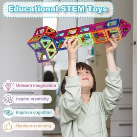 ECHOCUBE Blocs de Construction Magnétiques, 40 PCS Pièces Magnétiques de Construction pour Enfants, Jouets Magnétiques Éducat