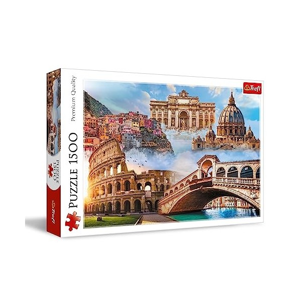 Trefl-Endroits préférés:Italie-Puzzle 1500 pièces-Puzzle avec Monuments Italiens, Collage pour Les passionnés de Voyage, DIY,