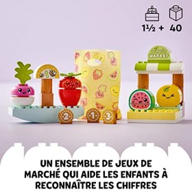 LEGO 10983 Duplo My First Le Marché Bio, Apprentissage des Chiffres, Jouets Éducatifs à Empiler, Idée Cadeau Enfants Dès 18 M