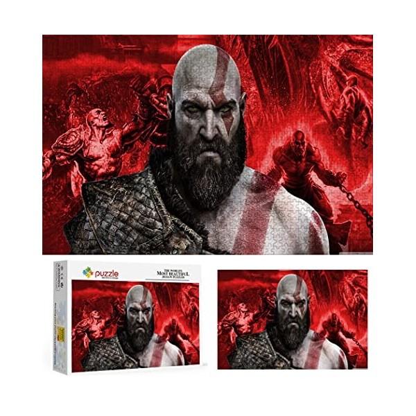 Puzzle 1000 Pièces pour Adultes, Puzzle God of War, Petit Mini Puzzle Enfant Puzzle Jeu Éducatif pour Les Défis des Vacances 