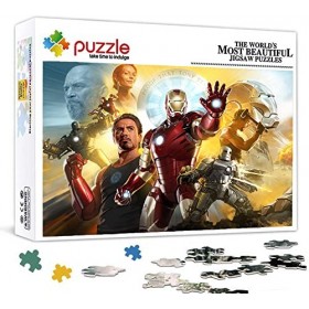 Puzzle 1000 Pièces pour Adultes, Puzzle Film Iron Man, Petit Mini Puzzle Adolescent Puzzle des Énigmes Robustes Et Épaisses D