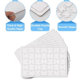 Huiguli Puzzles Vierges, 8 Feuilles de Puzzle Inscriptible, DIY Puzzle Peindre 35 Pièces, Puzzle Transfert de Chaleur pour En