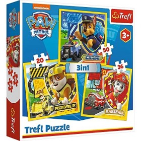 Brandsseller Jeu 3 en 1 pour enfant - 3 puzzles avec motifs de la Pat Patrouille