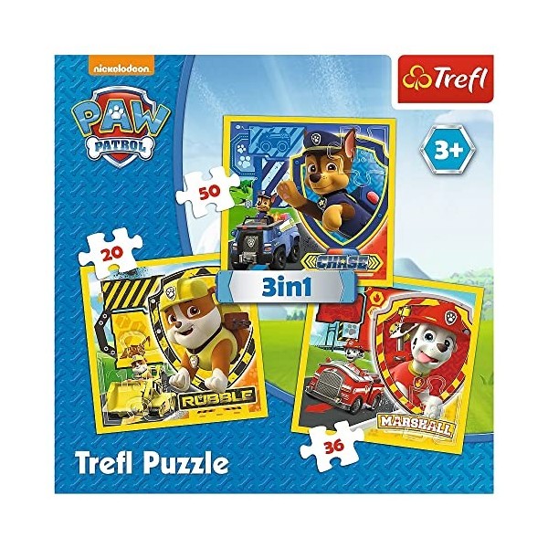 Brandsseller Jeu 3 en 1 pour enfant - 3 puzzles avec motifs de la Pat Patrouille