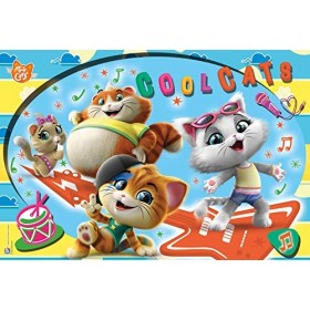 Clementoni-44 Cats Supercolor Puzzle-44 Cats-24 pièces Maxi-Puzzle Enfant-fabriqué en Italie, 3 Ans et Plus, 28512, Multicolo